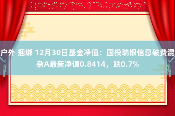 户外 捆绑 12月30日基金净值：国投瑞银信息破费混杂A最新净值0.8414，跌0.7%