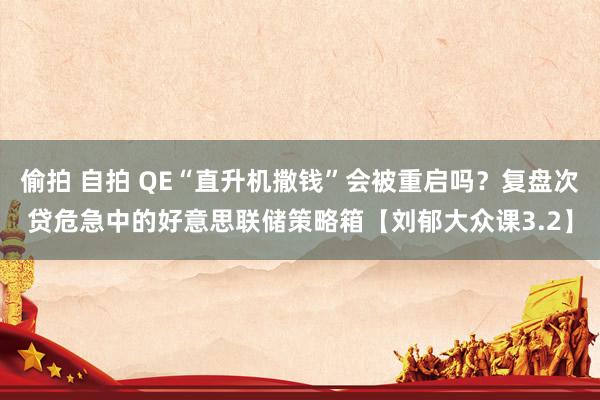 偷拍 自拍 QE“直升机撒钱”会被重启吗？复盘次贷危急中的好意思联储策略箱【刘郁大众课3.2】