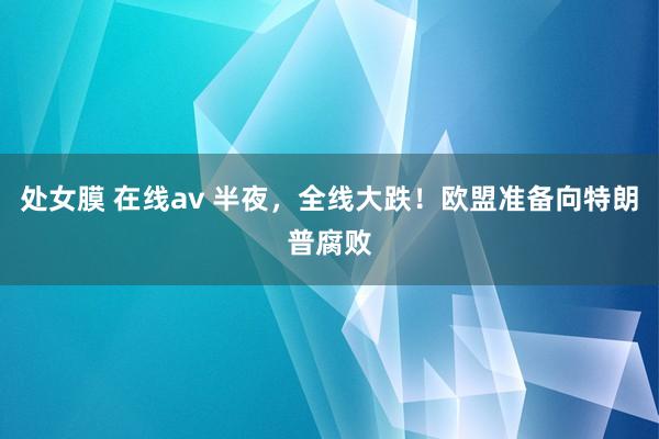 处女膜 在线av 半夜，全线大跌！欧盟准备向特朗普腐败