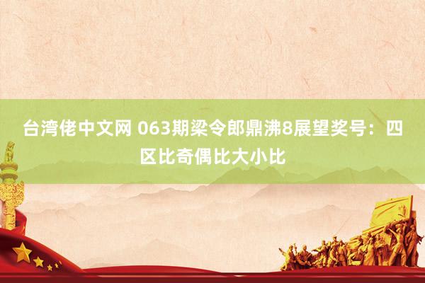 台湾佬中文网 063期梁令郎鼎沸8展望奖号：四区比奇偶比大小比